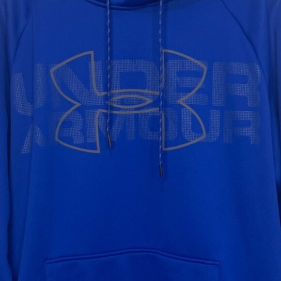 Under Armour ColdGear Hoodie Sweatshirt Mens Large Blue Fleece Lined - Picture 6 of 11
